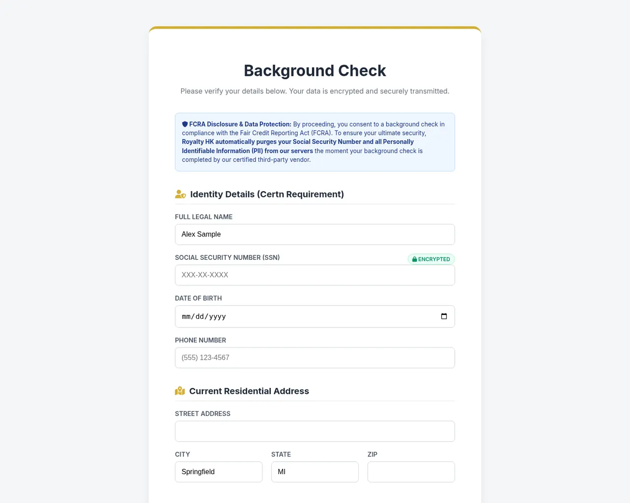 Background-check flow