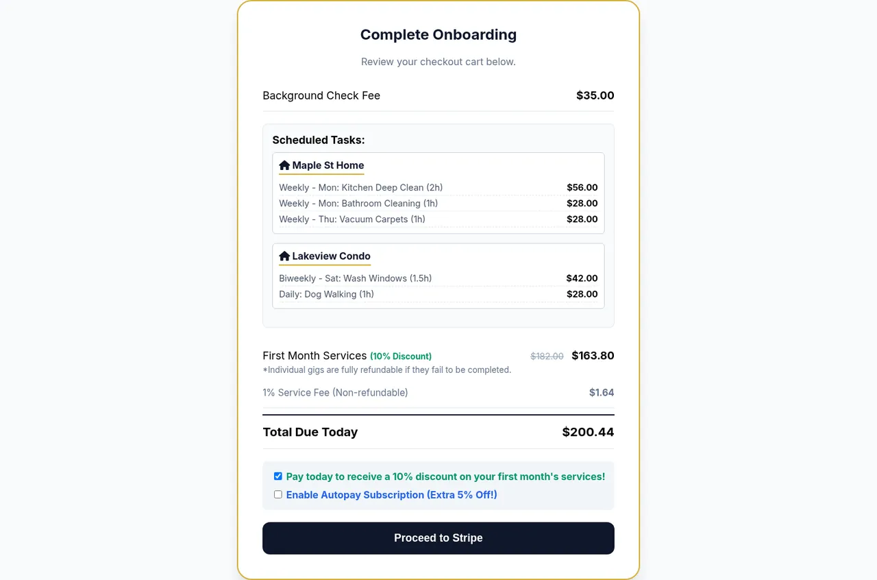 Itemized checkout with Stripe