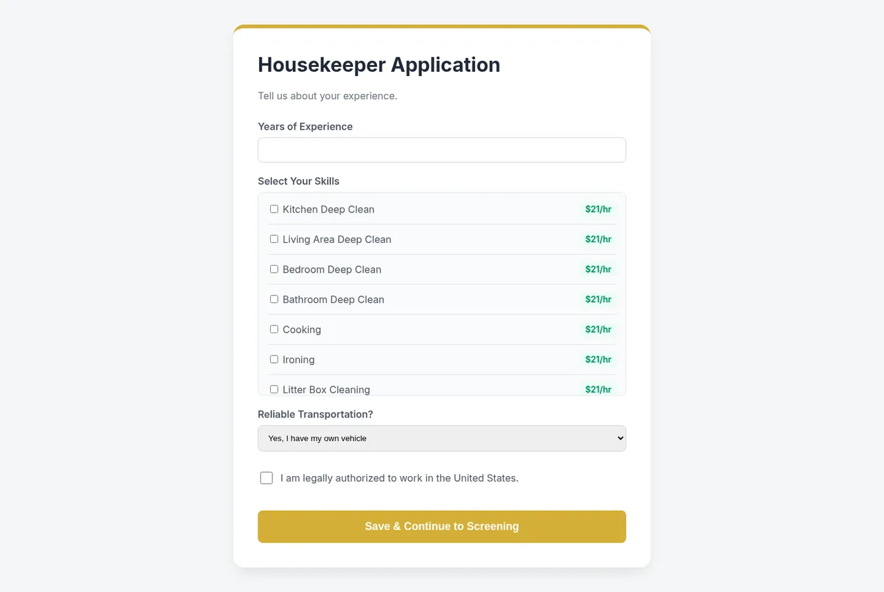 Housekeeper application